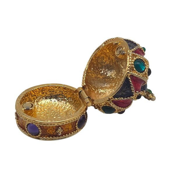 Mike & Ally Crown King Trinket Pill Box Red Gold Decorative Jeweled Mulicolor - Picture 6 of 8